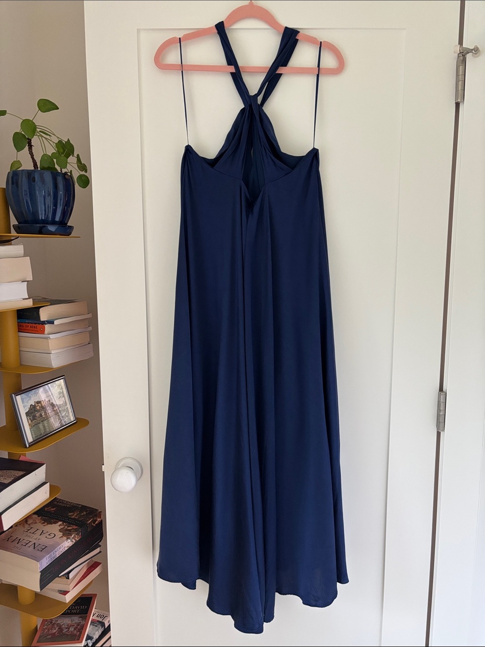 Banana Republic Deep Navy Belay 100% Silk Midi Dress - Picture 2 of 6